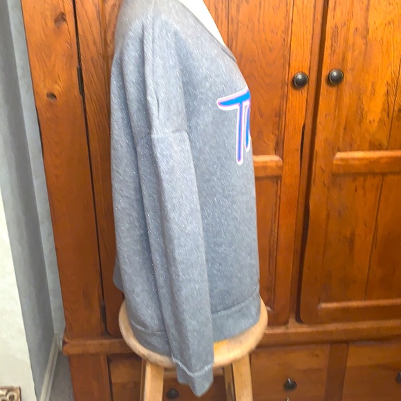 🆕OKC🏀THUNDER Gray Sparkly Sweatshirt Size Small Womens l🏀nba4her - Picture 2 of 13